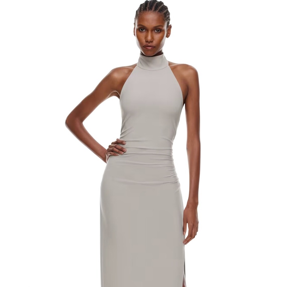 Aritzia Wilfred Smooth Matter Remedy Dress, Ashen, Large